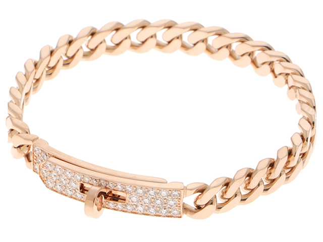 HERMES エルメス　ケリーグルメットブレスSH ダイヤモンド　K18PG ケリー グルメット ダイヤ ブレスレット SH[] Kelly Gourmette