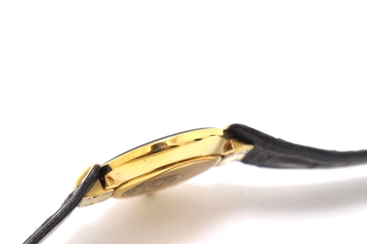 Christian Dior ディオール バギラ 46-153 GP/レザーベルト ブラック文字盤 クォーツ 【460】2147300413678