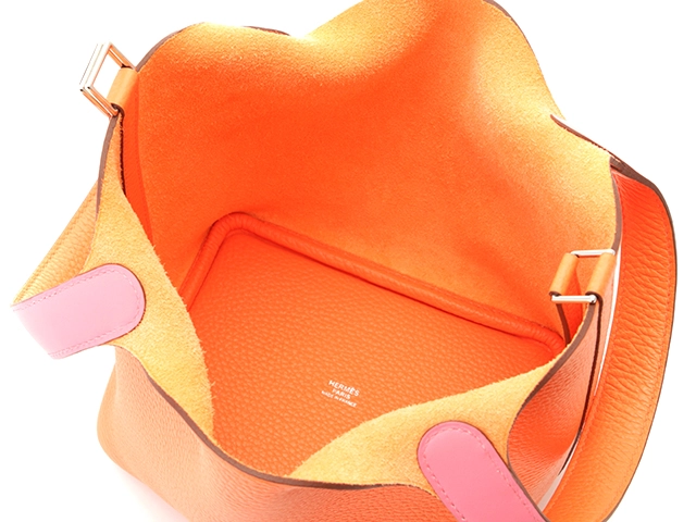 HERMES　エルメス　ピコタンロックPM　エクラ　オレンジミニアン　ローズアザレ　シルバー金具　W刻印(2024年頃製造）【471】I