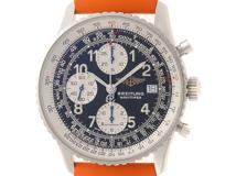 BREITLING ブライトリング 腕時計 2000年並行品 オールドナビタイマー A13322/A142B02LBA スティール/ラバー ブラック文字盤 自動巻き【472】SJ