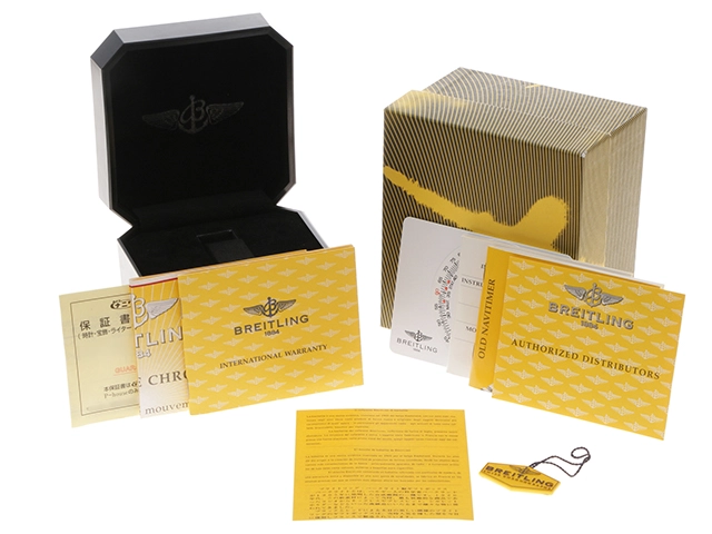 BREITLING ブライトリング 腕時計 2000年並行品 オールドナビタイマー A13322/A142B02LBA スティール/ラバー ブラック文字盤 自動巻き【472】SJ