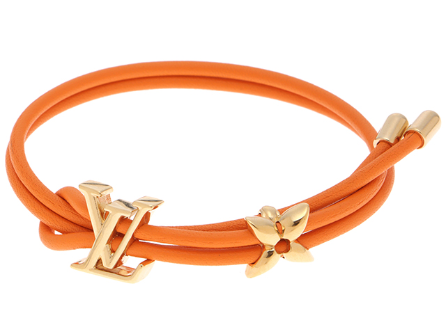 LOUIS VUITTON ルイヴィトン ブレスレット・LVブルーム レザー/GP