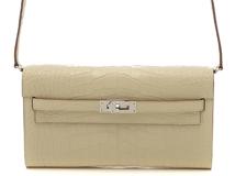 HERMES 　エルメス　ケリー・トゥーゴー　アリゲーター・マット　ヴァニラ　シルバー金具　B刻印（2023年頃製造）　2147300416228【432】