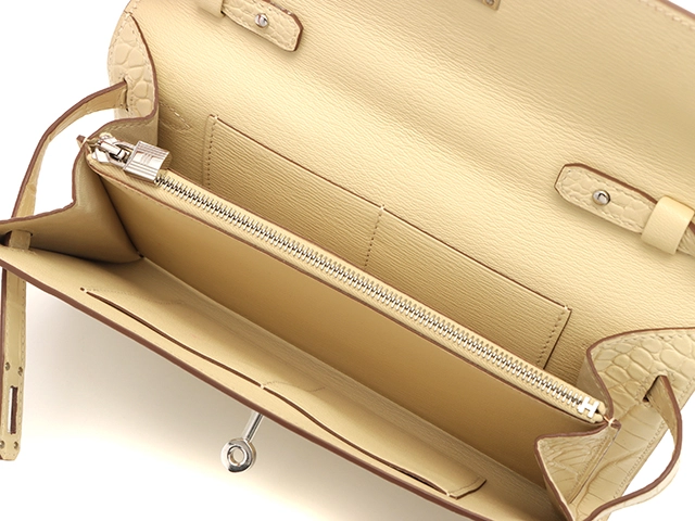 HERMES 　エルメス　ケリー・トゥーゴー　アリゲーター・マット　ヴァニラ　シルバー金具　B刻印（2023年頃製造）　2147300416228【432】