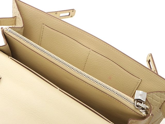 HERMES 　エルメス　ケリー・トゥーゴー　アリゲーター・マット　ヴァニラ　シルバー金具　B刻印（2023年頃製造）　2147300416228【432】