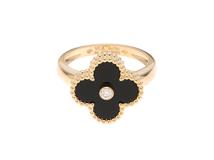 Van Cleef & Arpels　ヴァン クリーフ&アーペル　ヴィンテージアルハンブラ 　指輪　約#13.5　K18/D/OX　VCARA41054【431】2147300417119