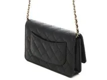 CHANEL シャネル マトラッセ チェーンウォレット ブラック／GP