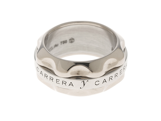 Carrera y Carrera　カレライカレラ　アバロン　ホワイトゴールド　ステンレス　リング　WG　SS　13.6g　 13号【430】2147400198840