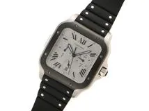 Cartier カルティエ　腕時計　サントス ドゥ カルティエXL クロノグラフ　WSSA0017　自動巻き　スティール／ADLC加工ベゼル　ラバーベルト　2021年【472】SJ
