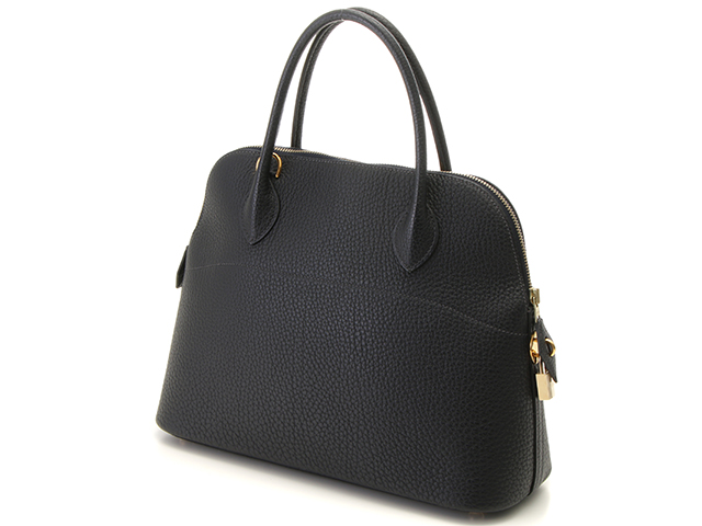 HERMES エルメス ボリード31 ネイビー/GP フィヨルド □I刻印