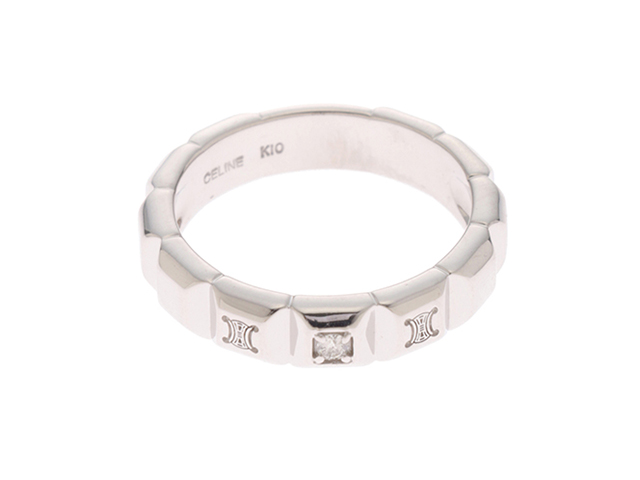【極美品】セリーヌ CELINE リング 指輪 ダイヤ ハーフエタニティ K10