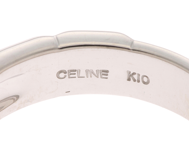 Celine セリーヌ リング K10ホワイトゴールド ダイヤモンド 13号 【430