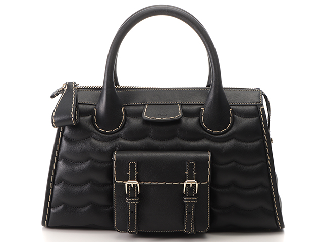 【激安通販 オンラインショップ】日用品 Chloe カーフ【471 ブラック エディス・ミディアムバッグ クロエ バッグ
