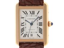 Cartier　カルティエ　タンク・ソロXL　W5200026　自動巻き　PG/SS/革　シルバー　メンズ【430】2147400230151