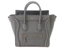 CELINE セリーヌ ナノ ラゲージバッグ コール グレー レザー