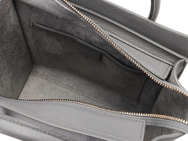 CELINE セリーヌ ナノ ラゲージバッグ コール グレー レザー CELINE セリーヌ ナノ ラゲージバッグ コール グレー レザー