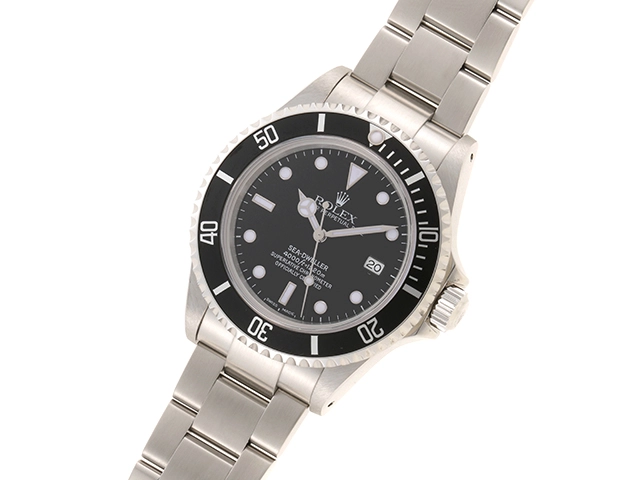 P番2001年並行 ROLEX ロレックス 腕時計 シードゥエラー 16600 ブラック文字盤 ステンレス 自動巻き 穴有【472】SJ