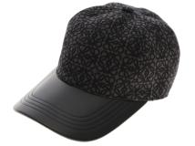 LOEWE　ロエベ　アナグラム　ベースボールキャップ　ブラック　ジャガード/カーフ　【472】YN