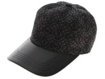 LOEWE ロエベ アナグラム ベースボールキャップ ブラック ジャガード