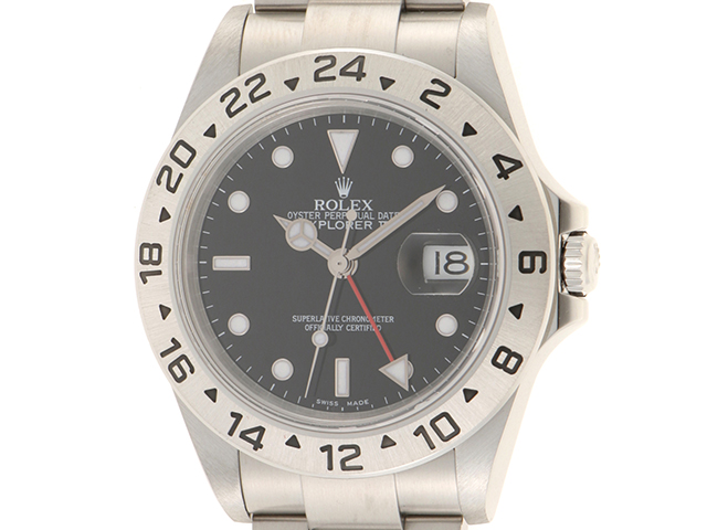 F番 2005年6月 並行 ROLEX ロレックス 時計 エクスプローラーⅡ 16570 40mm ブラック文字盤 SS メンズ 自動巻き  （2147400252634）M【200】