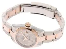 2007年8月 国際保証書有 並行 ROLEX ロレックス 時計 デイトジャスト 179161G メテオライト文字盤 10Pダイヤモンド RG/SS 自動巻 レディース（2147400257455）M【200】