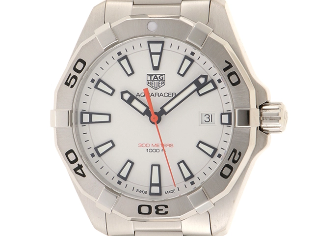 TAG HEUER タグホイヤー アクアレーサー WBD1111 ステンレススチール ホワイト文字盤 クォーツ メンズ 腕時計（2147400258155）【200】C  の購入なら「質」の大黒屋（公式）