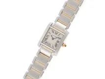 2017年正規 Cartier カルティエ 腕時計 タンクフランセーズ SM W51007Q4 ホワイト文字盤 スティール／K18イエローゴールド クォーツ【472】SJ