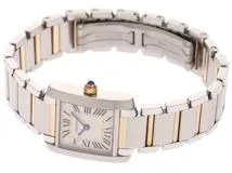 2017年正規 Cartier カルティエ 腕時計 タンクフランセーズ SM W51007Q4 ホワイト文字盤 スティール／K18イエローゴールド クォーツ【472】SJ