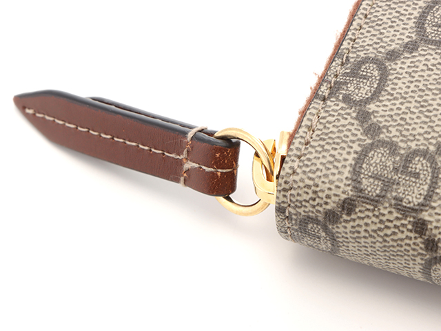 GUCCI グッチ GGスプリーム ラウンド長財布 ベージュ/ブラウン GUCCI グッチ GGスプリーム ラウンド長財布 ベージュ/ブラウン