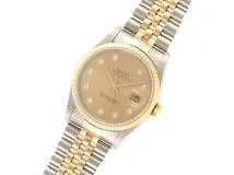 P番2000年頃 ROLEX ロレックス 腕時計 デイトジャスト36 16233G シャンパン10Pダイヤモンド文字盤 K18イエローゴールド/ステンレス ジュビリー 自動巻き【472】SJ
