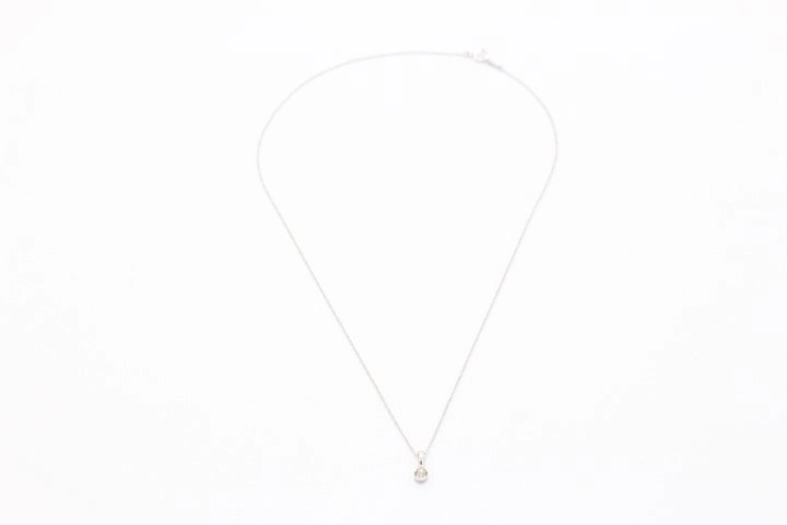 JEWELRY ノンブランドジュエリー 1粒ダイヤモンド ネックレス K10WG ホワイトゴールド ダイヤモンド 0.07ct 【460】2147400264507
