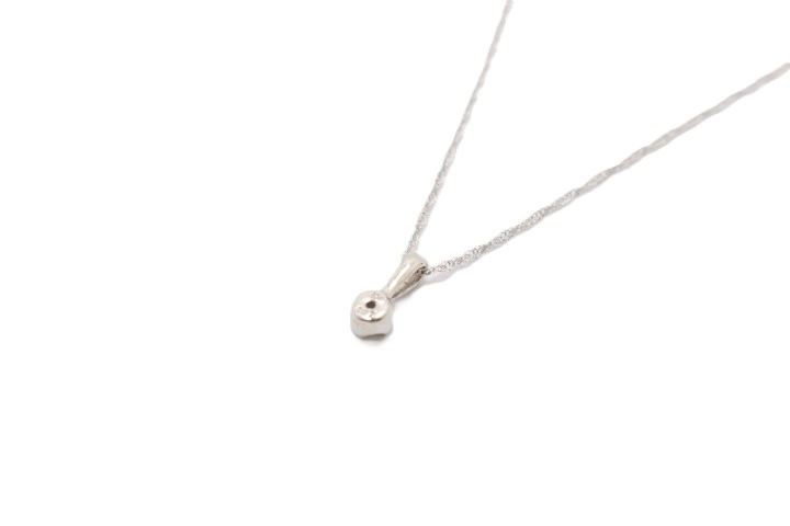 JEWELRY ノンブランドジュエリー 1粒ダイヤモンド ネックレス K10WG ホワイトゴールド ダイヤモンド 0.07ct 【460】2147400264507