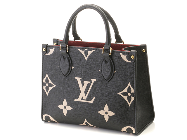 LOUIS VUITTON　ルイ・ヴィトン　ハンドバッグ　オンザゴーＰＭ　バイカラーモノグラム・アンプラント　ブラック／ベー　M45659　 2147400269724【437】