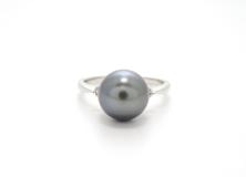 JEWELRY　ノンブランドジュエリー　リング　K18ホワイトゴールド　ブラックパール　ダイヤモンド　0.07ct　3.4g　13号　2147400273929　【432】