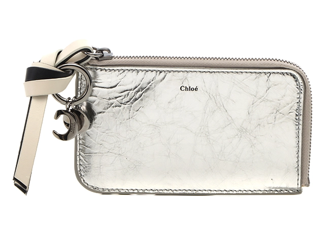 Chloe クロエ 　アルファベットウォレット　シルバー　レザー 【436】　2147400276432