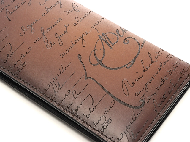 Berluti　ベルルッティ　二つ折り長財布　カリグラフィ　エスパス　ブラウン　スクリットレザー【472】2147400277125