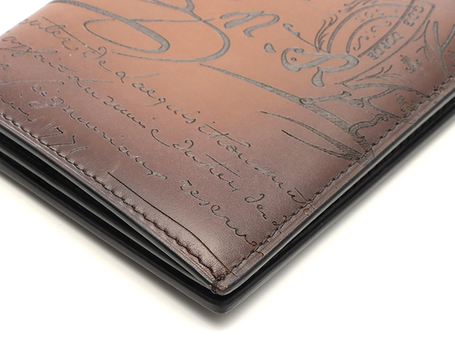 Berluti　ベルルッティ　二つ折り長財布　カリグラフィ　エスパス　ブラウン　スクリットレザー【472】2147400277125