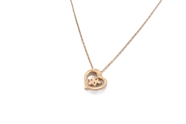 4℃ ヨンドシー 2011年Xmas限定 ハートモチーフ ネックレス K10PG ピンクゴールド ダイヤモンド 【460】2147400277170