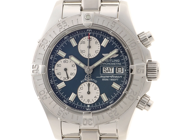 BREITLING ブライトリング エアロマリン クロノグラフ スーパーオーシャン  A111C16PFA/A13340 SS ステンレススチール ブルー文字盤 オートマチック 【460】2147400277347