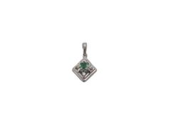 JEWELRY ノンブランドジュエリー トップ PT900 プラチナ エメラルド 0.10ct ダイヤモンド 0.02ct 【460】2147400277491