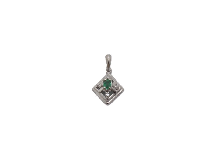 JEWELRY ノンブランドジュエリー トップ PT900 プラチナ エメラルド 0.10ct ダイヤモンド 0.02ct 【460】2147400277491