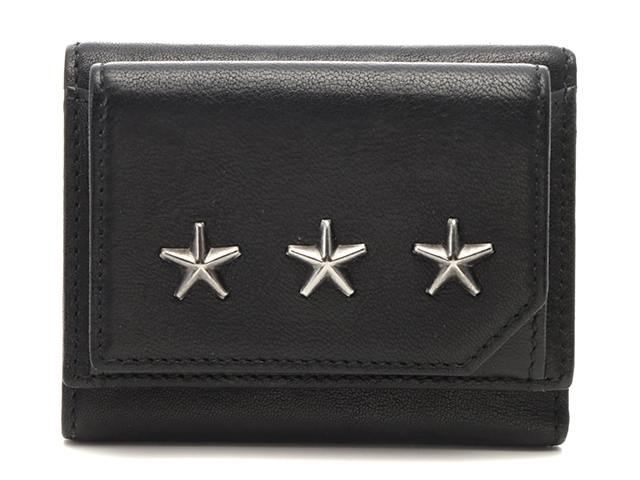 JIMMY CHOO ブラック 三つ折り財布 JIMMY CHOO ジミーチュウ 折財布 Jimmy Choo 三つ折り レザー 本