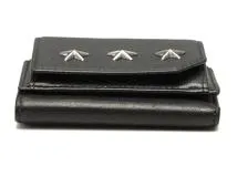 ジミーチュウ ３つ折り 財布 スタースタッズ 革 黒 コイン JIMMY CHOO ジミーチュウ スタースタッズ BEALE 3つ折り財布
