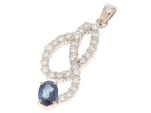 JEWELRY ノンブランドジュエリートップ PT900プラチナ/サファイヤ1.140/ダイヤモンド1.28ct 重さ約5.5g 【472】SJ