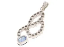 JEWELRY ノンブランドジュエリートップ PT900プラチナ/サファイヤ1.140/ダイヤモンド1.28ct 重さ約5.5g 【472】SJ