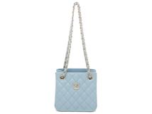 CHANEL シャネル マトラッセ ミニバケットバッグ ライトブルー/GP キャビアスキン 【430】2147400279778