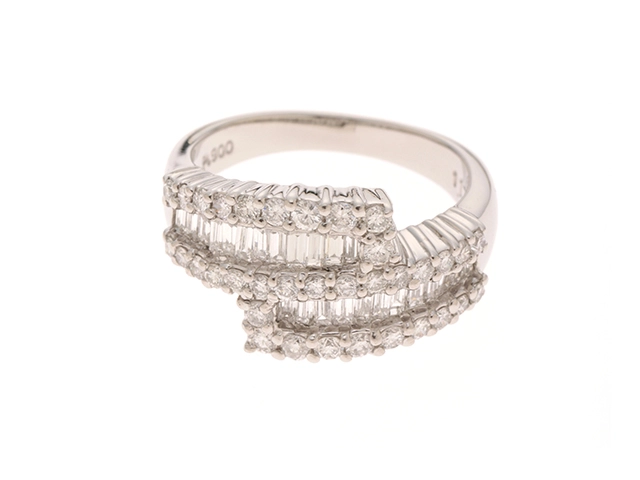 POLA ポーラ Pt900 プラチナ リング ダイヤモンド 0.12ct クロス
