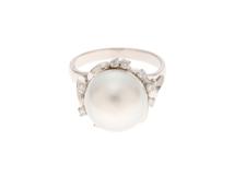 JEWELRY　ジュエリー　リング　 指輪　PM900プラチナ　パール/ダイヤモンド　 約9.0g　14号　 2147400280552【207】
