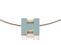 HERMES　エルメス　カージュドアッシュ　Ｈキューブネックレス　ワイヤータイプ　ブルー／ＳＳ　【472】YN