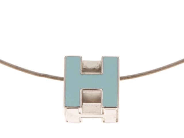 エルメス　Hキューブワイヤーネックレス　紫 HERMES エルメス カージュドアッシュ Hキューブネックレス